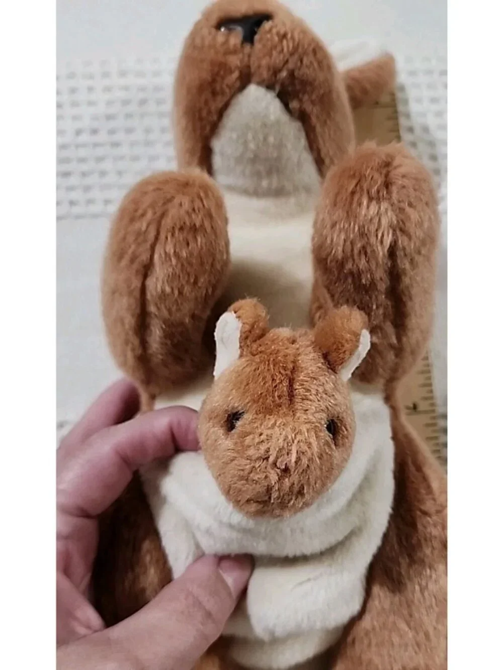 VTG TY Kangaroo‎ With Baby Plush POUCH The Beanie Buddies Collection 14